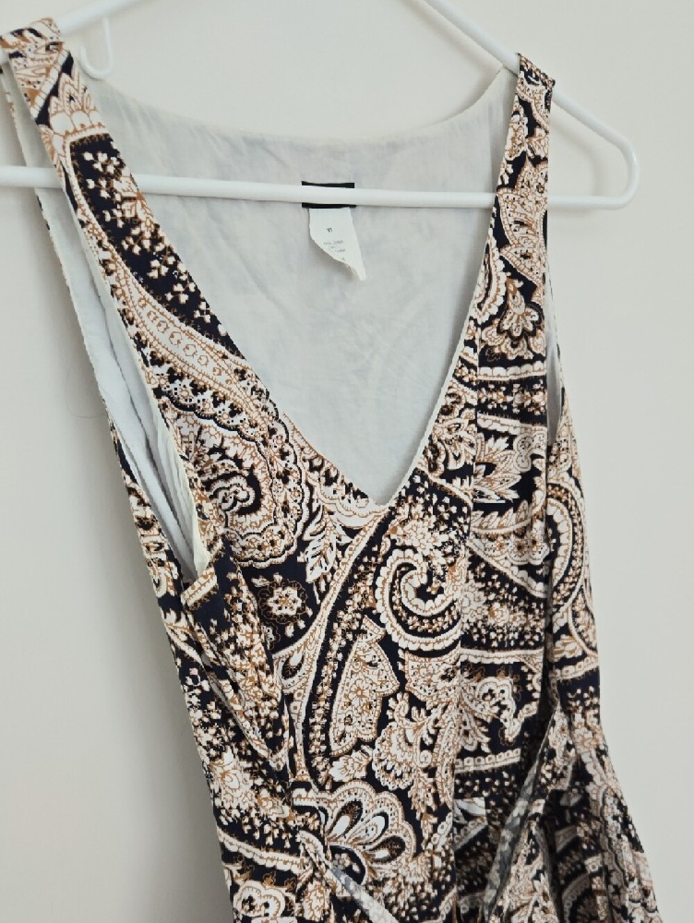 J. Crew Sleeveless Paisley 100% Cotton dress with tie detail classic size 10 - Picture 4 of 7